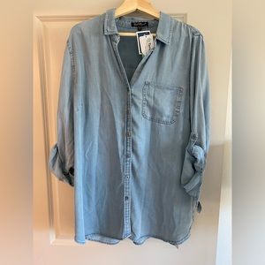 NWT Velvet Heart Tencel Chambray Button Down Tunic 1X